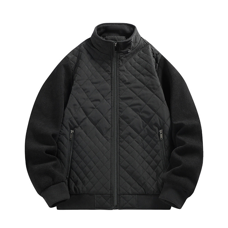 Herren gesteppte Hybridjacke mit Stehkragen und Strickärmeln Nord Taschen