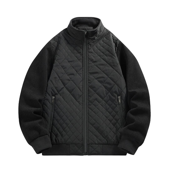 Herren gesteppte Hybridjacke mit Stehkragen und Strickärmeln Nord Taschen