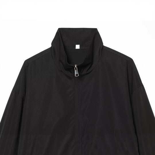 Damen leichte taillierbare Windjacke mit Stehkragen, Tunnelzug und Tüllbesatz Nord Taschen