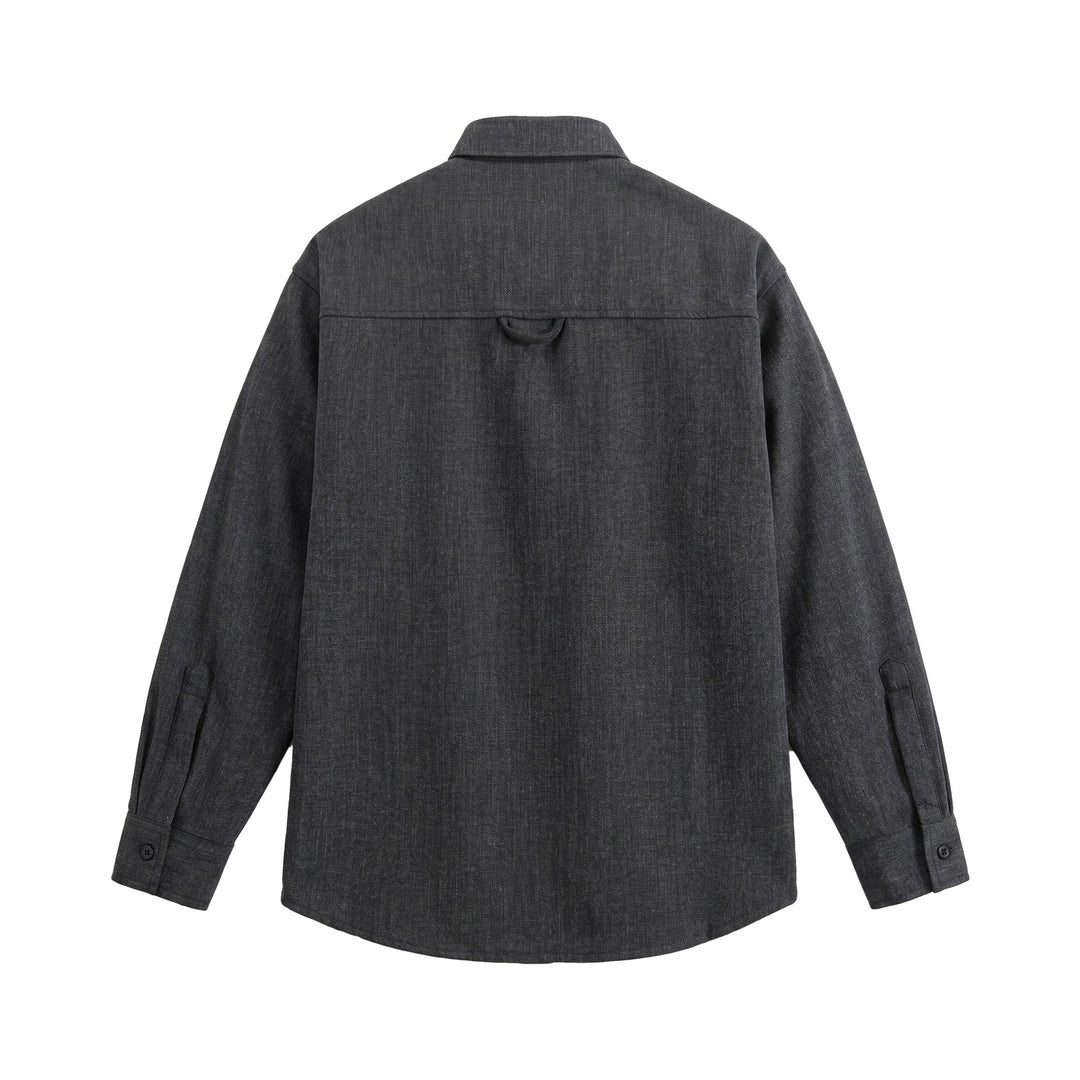 Herren Oversize-Hemdjacke aus leichter Denim-Optik mit sichtbaren Ziernähten Nord Taschen