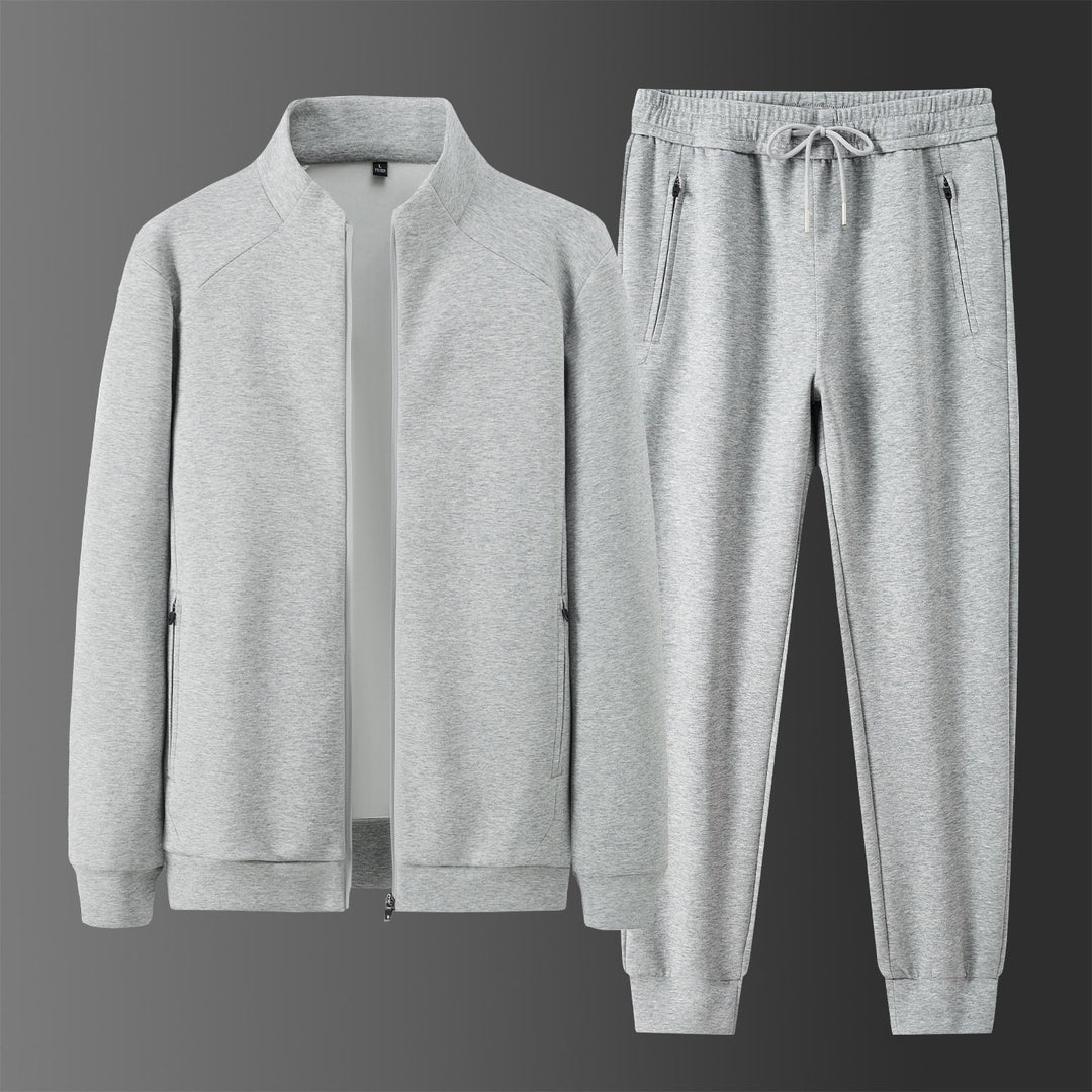 Herren Zweiteiliges minimalistisches Jogging‑Set mit Stehkragen, Zwei-Wege‑Reißverschluss & Reißverschlusstaschen Nord Taschen