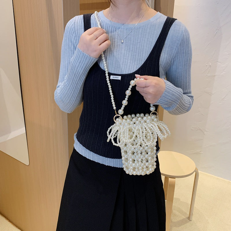 Damen elegante Perlenhandtasche Nord Taschen