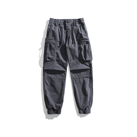 Herren Militärisch inspirierte Cargohose mit elastischem Tunnelzugbund, Klapp- und Reißverschlusstaschen Nord Taschen