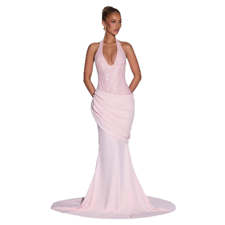 Damen Glänzendes Abendkleid mit figurbetontem Schnitt und schimmernden Pailletten