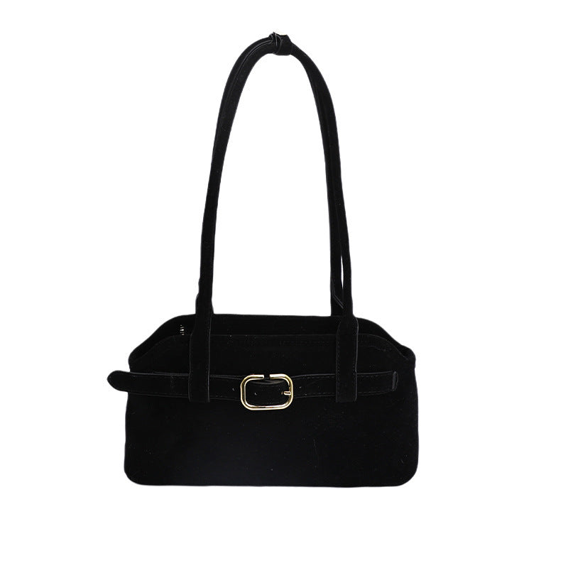 Damen Handtasche aus luxuriösem Veloursleder mit verstellbarem Schulterriemen Nord Taschen