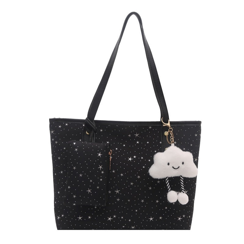 Damen große Tote Tasche mit funkelndem Sternendesign und abnehmbarem Kosmetiktäschchen Nord Taschen