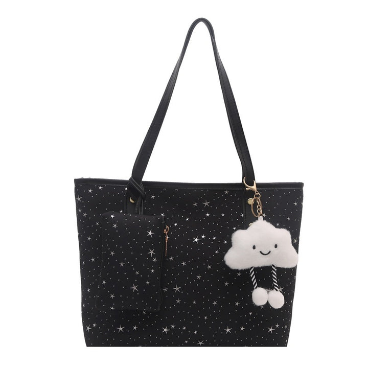 Damen große Tote Tasche mit funkelndem Sternendesign und abnehmbarem Kosmetiktäschchen Nord Taschen