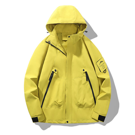 Herren Technische Kapuzen-Utility-Jacke mit verdeckter Frontblende, Reißverschluss-Taschen und Ärmeltasche Nord Taschen