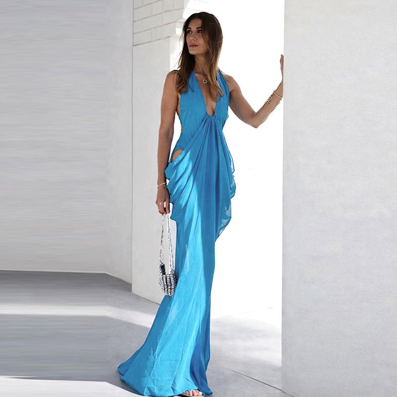 Damen Elegantes Wickelkleid mit tiefem V-Ausschnitt und raffinierten Drapierungen Nord Taschen