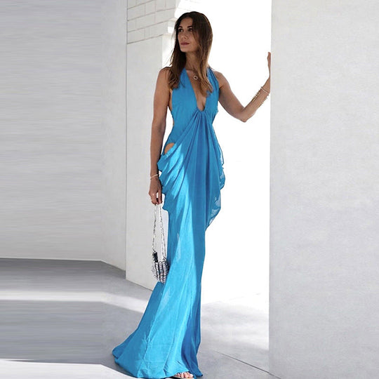 Damen Elegantes Wickelkleid mit tiefem V-Ausschnitt und raffinierten Drapierungen Nord Taschen