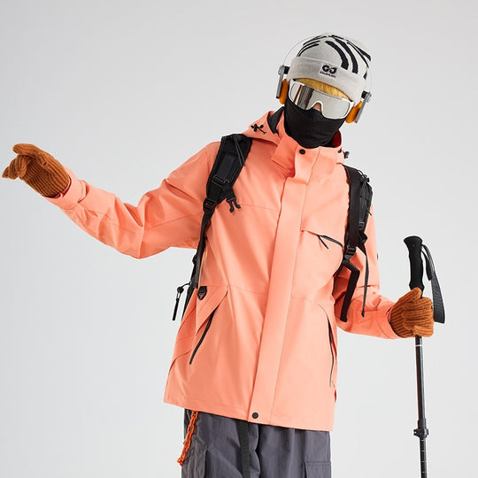 Herren Wasserdichte Outdoor-Softshelljacke mit Kapuze, hohem Stehkragen & Reißverschlusstaschen Nord Taschen