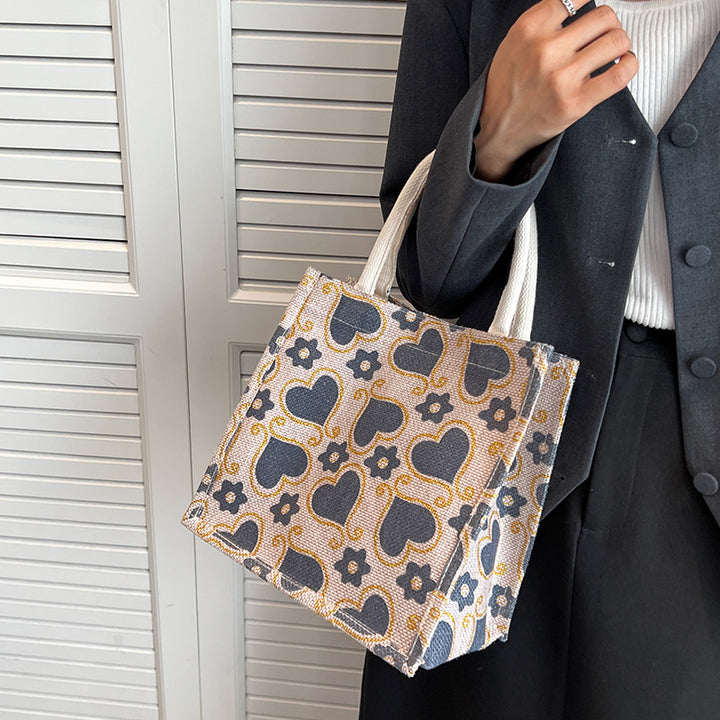 Damen Tragetasche mit floralem Herzdesign und stabilen Griffen Nord Taschen