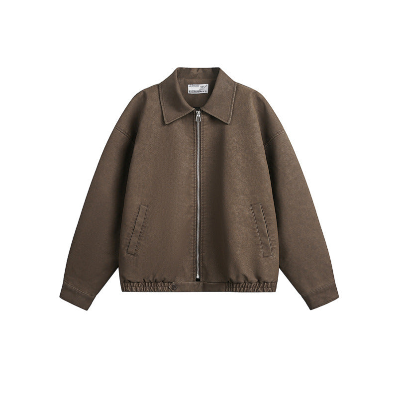 Unisex Boxy-Blousonjacke mit durchgehendem Metallreißverschluss und Hemdkragen Nord Taschen