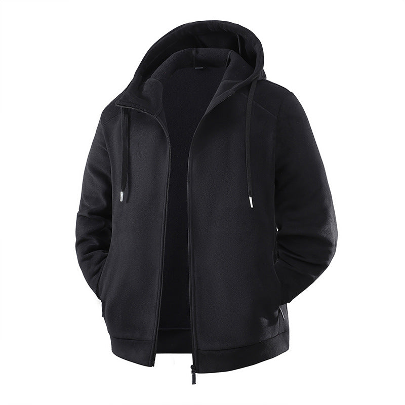 Herren Fleece-Softshell Hybridkapuzenjacke mit Teddy-Innenfutter & verstellbarer Kapuze Nord Taschen