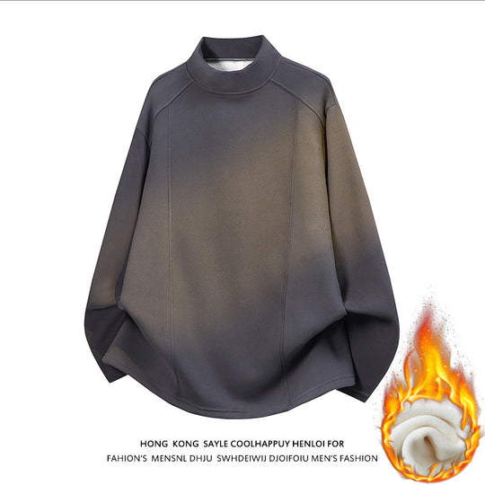 Herren Oversize Stehkragen-Sweatshirt mit Raglanärmeln und dezentem Farbverlauf Nord Taschen