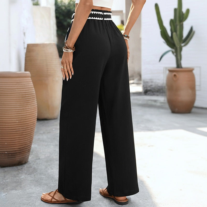 Damen Elegante Hochtaillierte Palazzo-Hose Nord Taschen
