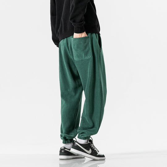 Herren Weit geschnittene Fleece-Jogginghose mit elastischen Bündchen und Eingrifftaschen Nord Taschen