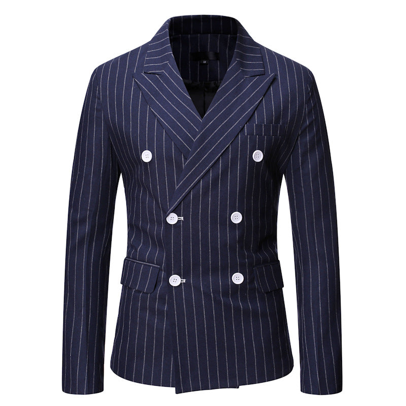 Herren elegante Doppelreiherjacke mit Nadelstreifen