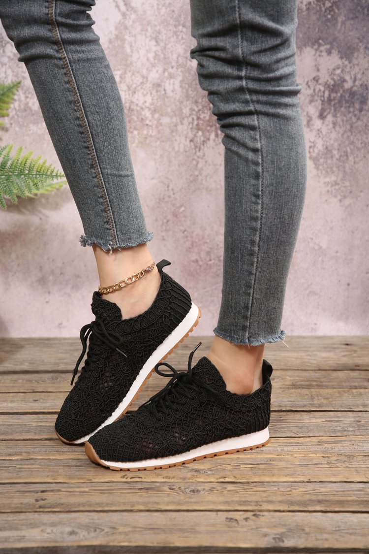 Damen  gestrickte Slip-On Plateau-Sneaker mit atmungsaktivem Obermaterial und gepolstertem Komfortfußbett Nord Taschen
