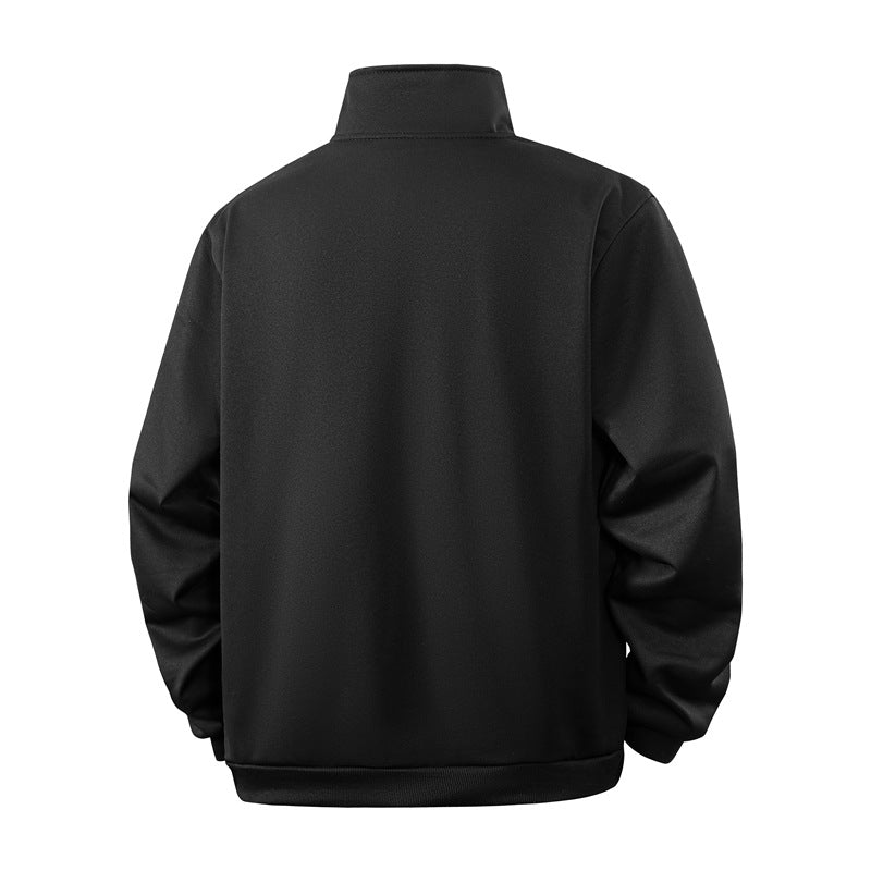 Herren Halbzip-Sweatshirt mit Stehkragen und Rippbündchen Nord Taschen