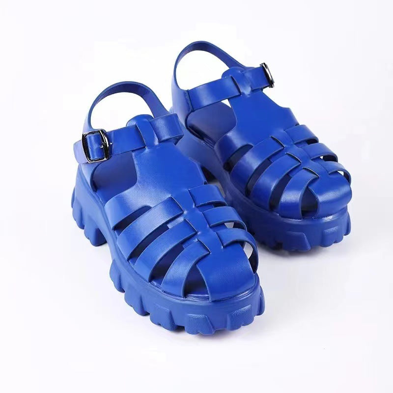 Damen stylische Plateau-Sandalen mit verstellbaren Riemen