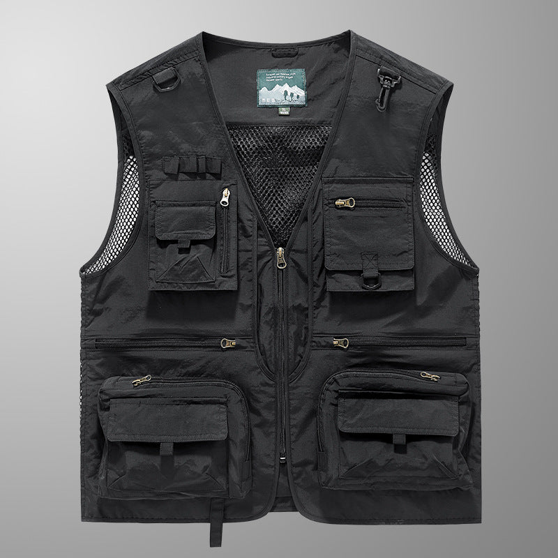 Herren Multifunktionale Angler- und Utility‑Weste mit Mesh‑Einsätzen und Mehrfach‑Taschen Nord Taschen