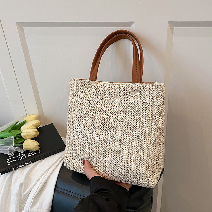 Damen elegante Tragetasche mit geflochtenem Design und hochwertigen Lederakzenten Nord Taschen