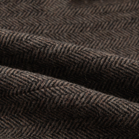 Damen Zweireihiger Oversize-Tweed-Blazer mit Fischgrätmuster Nord Taschen
