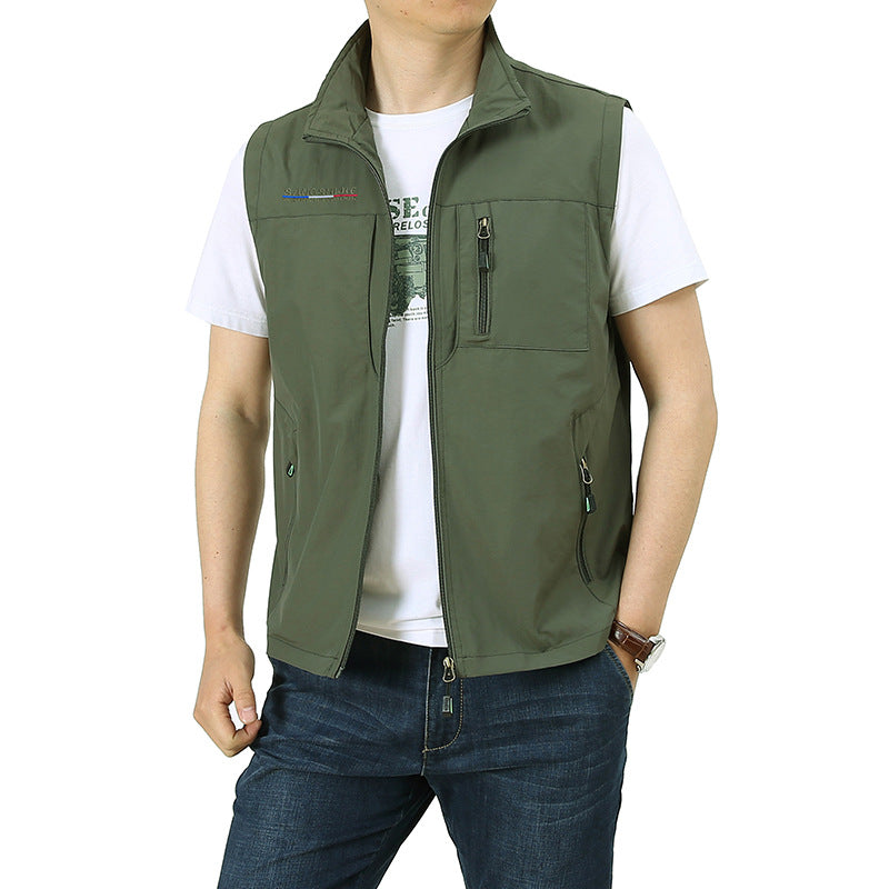 Herren Softshell-Utility-Weste mit Stehkragen und Multifachtaschen Nord Taschen