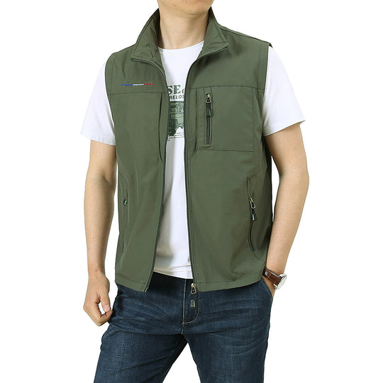 Herren Softshell-Utility-Weste mit Stehkragen und Multifachtaschen Nord Taschen