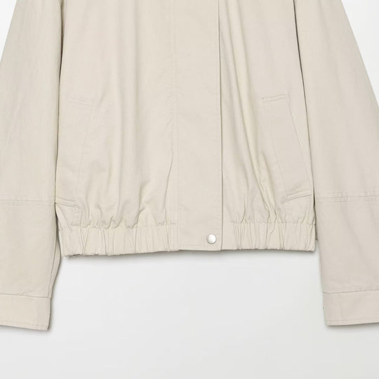 Damen Oversized Blousonjacke mit hohem Rippkragen, Druckknopfleiste und elastischem Saum Nord Taschen