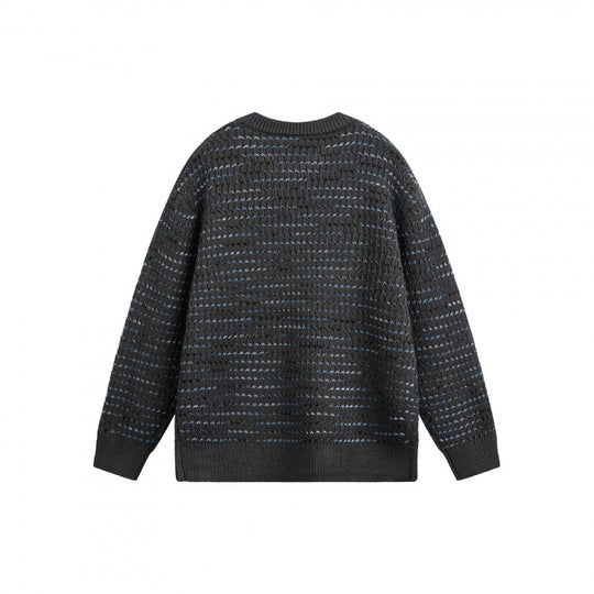 Unisex Feinstrickpullover mit strukturierter Streifenoptik und Rundhalsausschnitt Nord Taschen