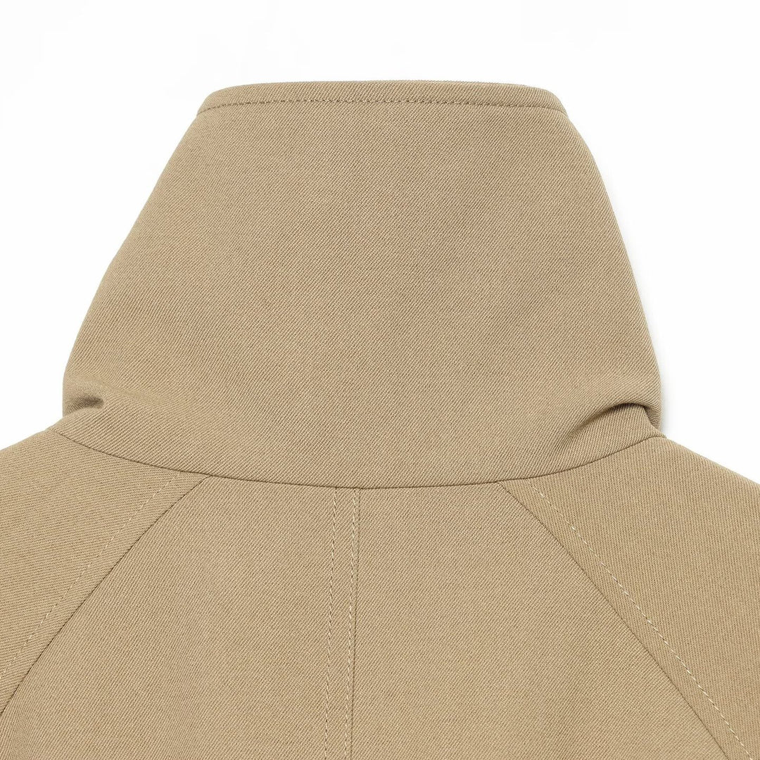 Damen Cropped Trenchjacke mit hohem Funnelkragen, Raglanärmeln und Tunnelzug‑Taillierung Nord Taschen