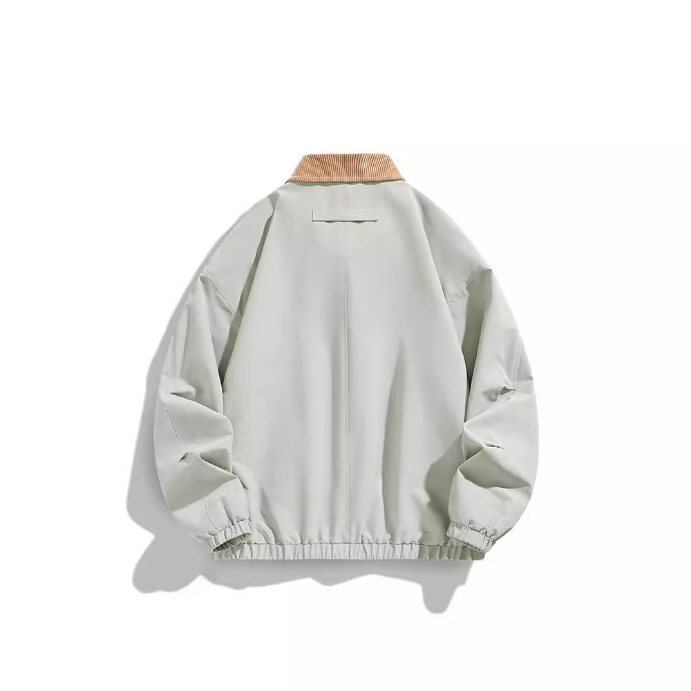 Herren Oversized Blouson mit Cordkragen, Druckknopfverschluss und Pattentaschen Nord Taschen