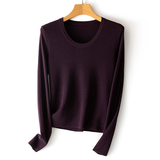 Damen Feinstrick-Langarmshirt mit Rundhalsausschnitt und leichter A-Linie Nord Taschen