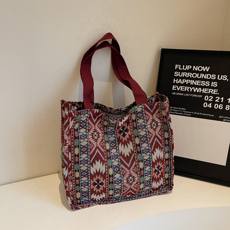 Damen Tragetasche mit ethnischem Muster und robusten Griffen Nord Taschen