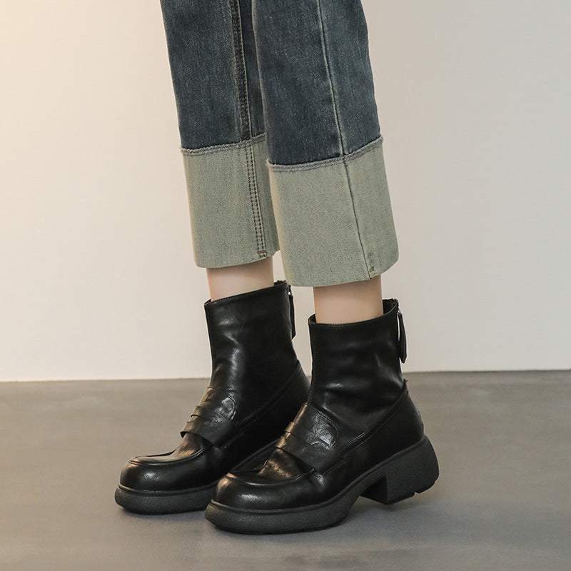 Damen Ankleboot im Loafer‑Moccasin‑Look mit sculpted Blockabsatz und Zuglasche Nord Taschen