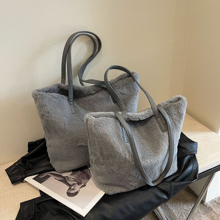 Damen elegante Henkeltasche aus kuscheligem Material Nord Taschen