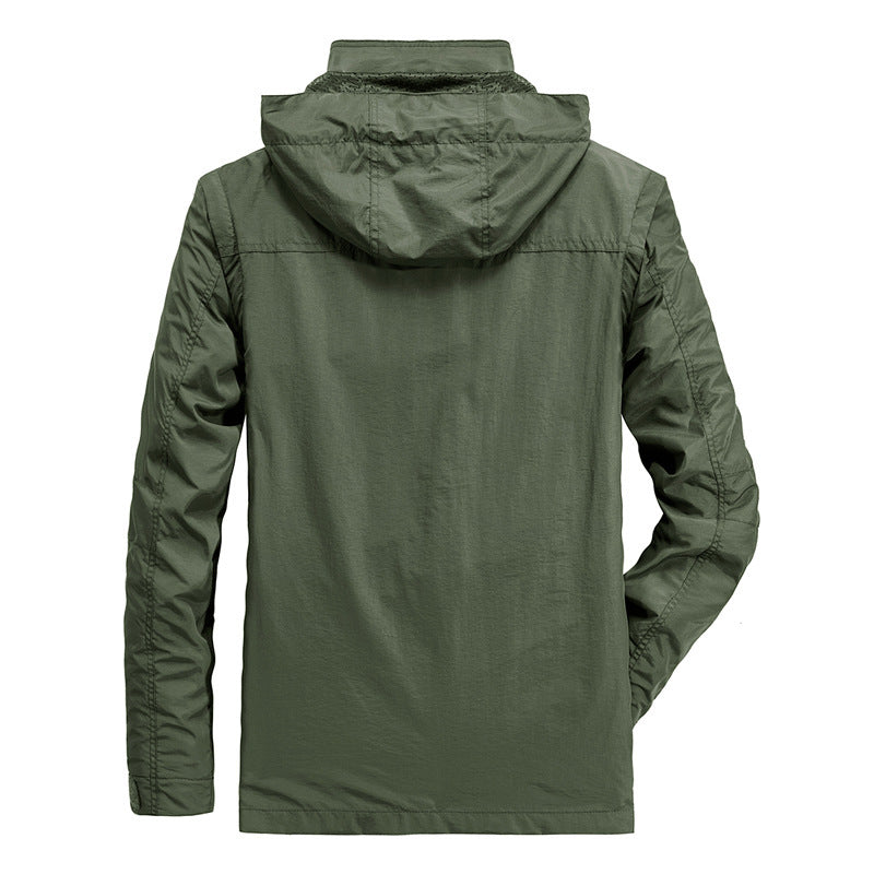 Herren Feldparka mit abnehmbarer Kapuze, atmungsaktivem Meshfutter und vielseitigen Fronttaschen Nord Taschen
