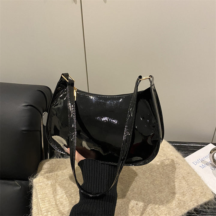 Damen modische Handtasche im minimalistischen Design mit glänzender Oberfläche Nord Taschen
