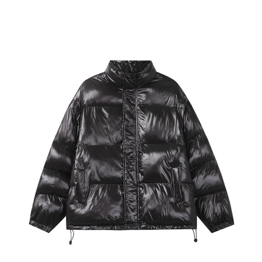 Unisex Glänzende Boxy‑Wattierte Oversize‑Pufferjacke mit hohem Stehkragen Nord Taschen