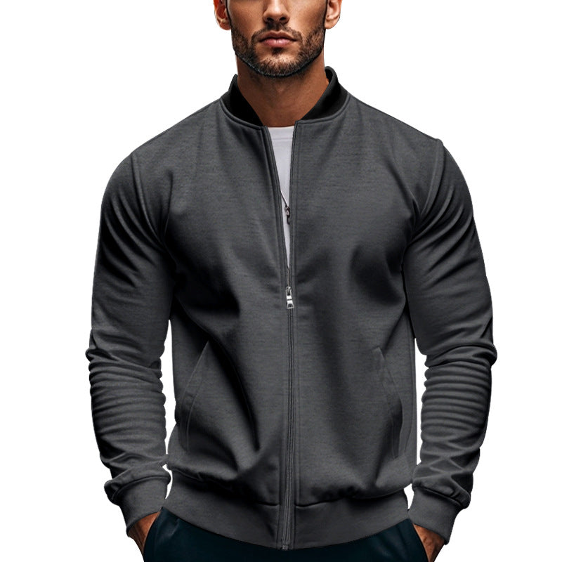 Herren sportliche Jacke mit hohem Kragen und seitlichen Eingrifftaschen