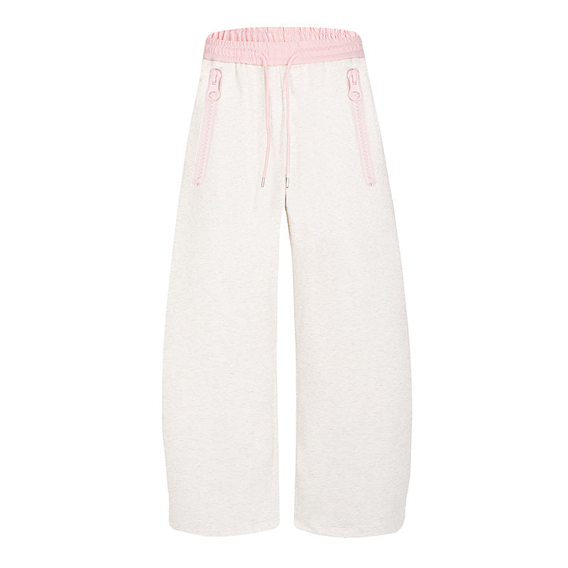 Damen Weite Lounge-Hose mit hohem Komfortbund, Kordelzug und Reißverschlusstaschen Nord Taschen