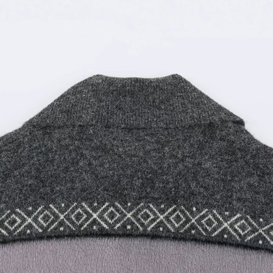 Damen Norwegisch gemusterter Wollmix-Dufflecoat mit Schalkragen und Knebelverschlüssen Nord Taschen