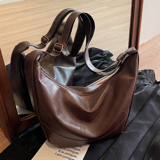Damen Hobo-Tasche aus hochwertigem Leder mit verstellbarem Schulterriemen Nord Taschen