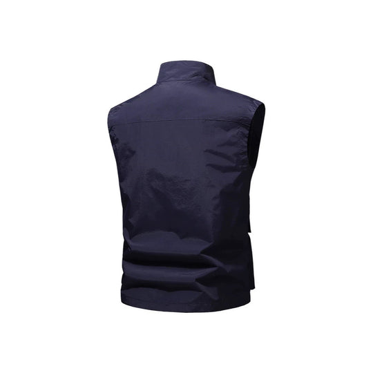 Herren Reise-Performance-Weste mit hohem Kragen, wasserabweisender Microfaser und Mehrfachtaschen Nord Taschen