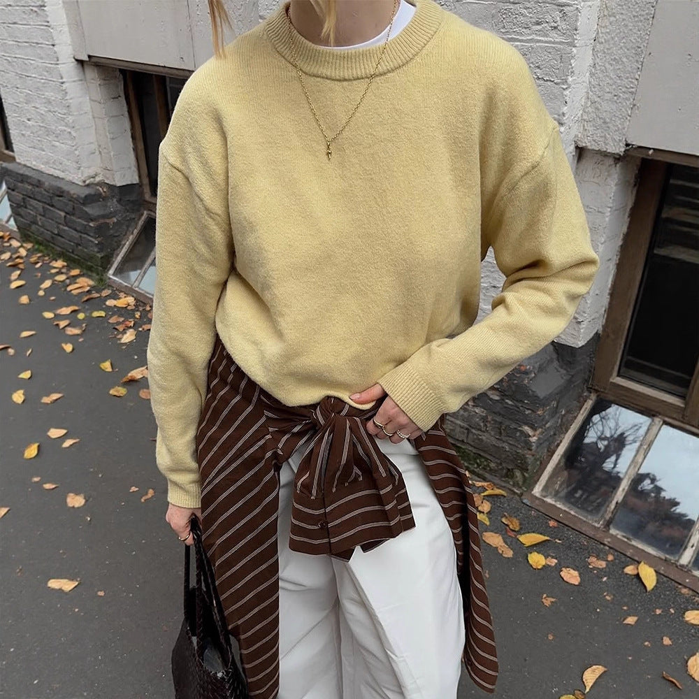 Damen Boxy Feinstrickpullover mit Raglanärmeln und geripptem Bündchen Nord Taschen