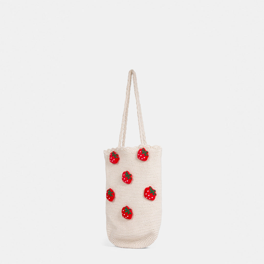 Damenhandtasche aus natürlichen Materialien mit fröhlichem Kirschdesign Nord Taschen