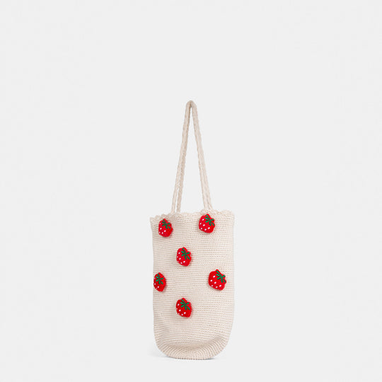Damenhandtasche aus natürlichen Materialien mit fröhlichem Kirschdesign Nord Taschen