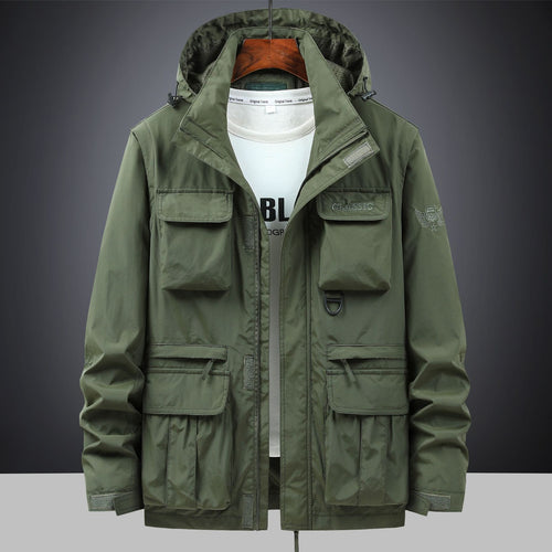 Men's  tactical hooded field parka with multi-pocket utility front and D-ring Nord Taschen